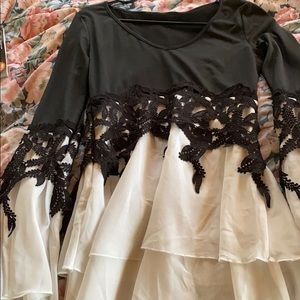 Black lace with white bottom